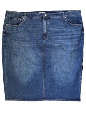 EDITED By Remi Bader Long Side Split Denim Blue Jean Skirt - NWOT Women's 26 W